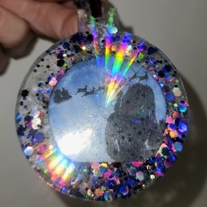 Santa and Predator Holographic Ornament